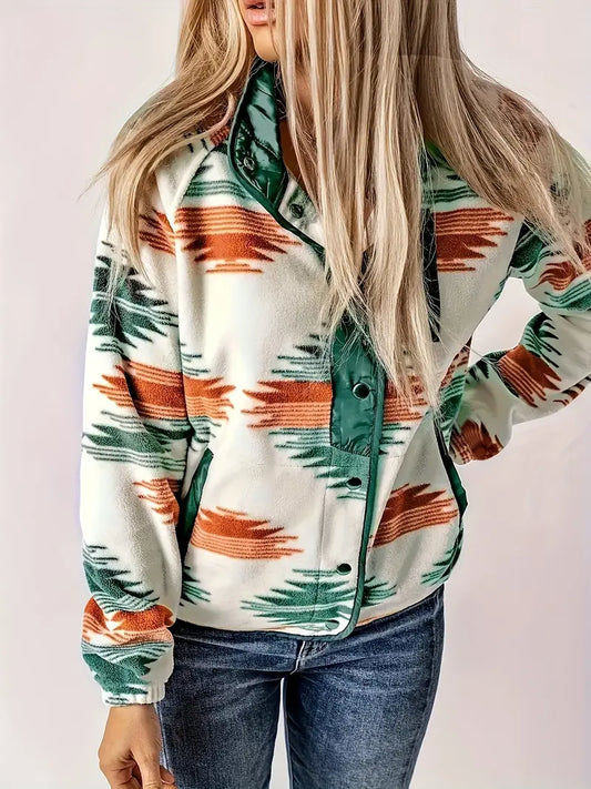 Nola - Jacke mit Aztekenmuster und Knopfleiste